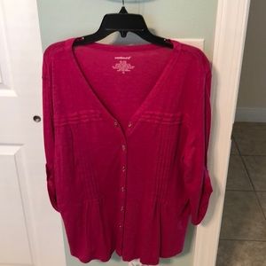 Knit cotton/modal mid top